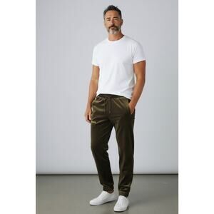 A5 NWOT HAN KJOBENHAVN Cognac Velvet Drawstring Waist Track Pants Size M $225